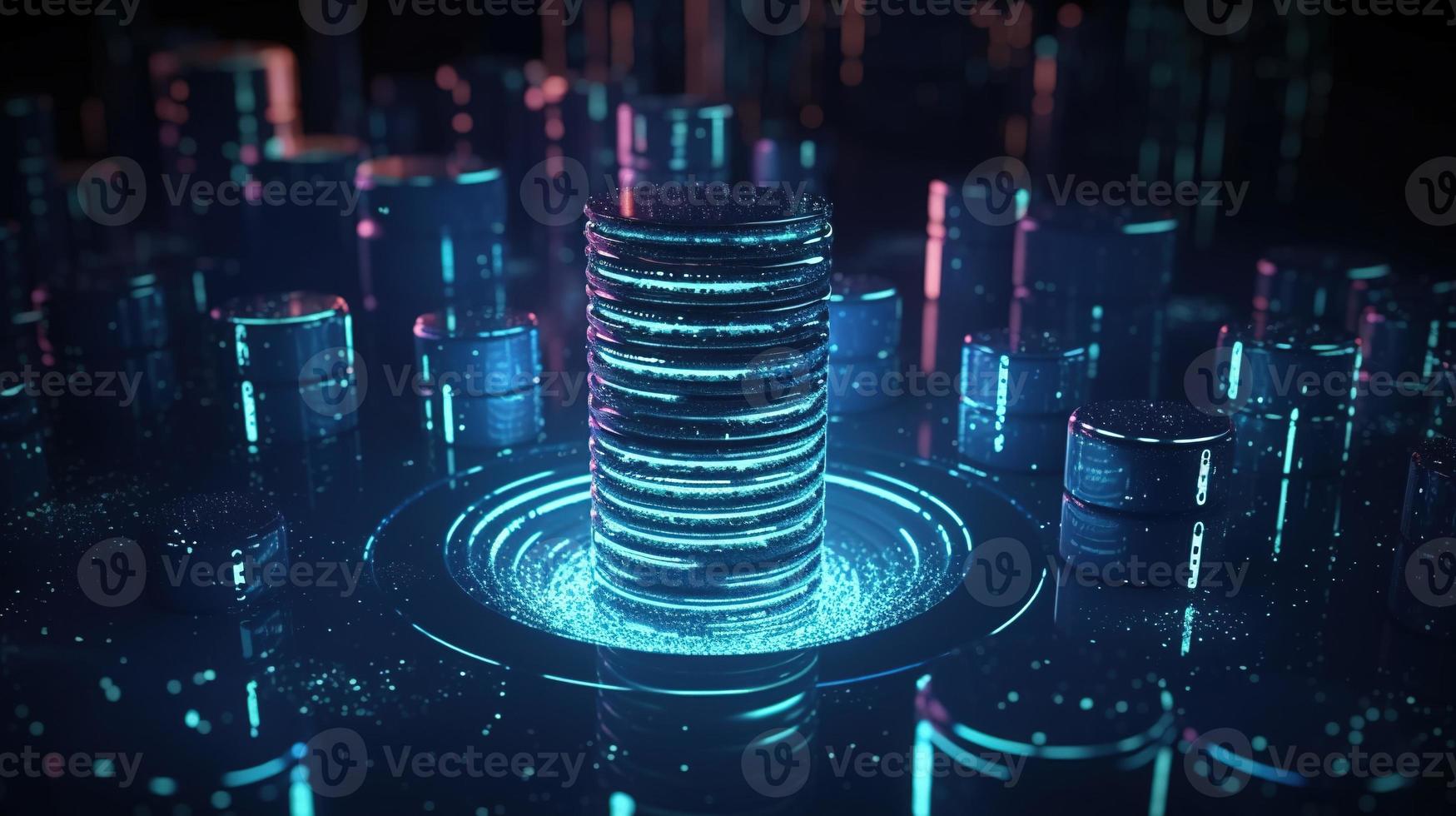 3d rendering of data storage concept. Computer generated abstract background,Digital data storage concept photo