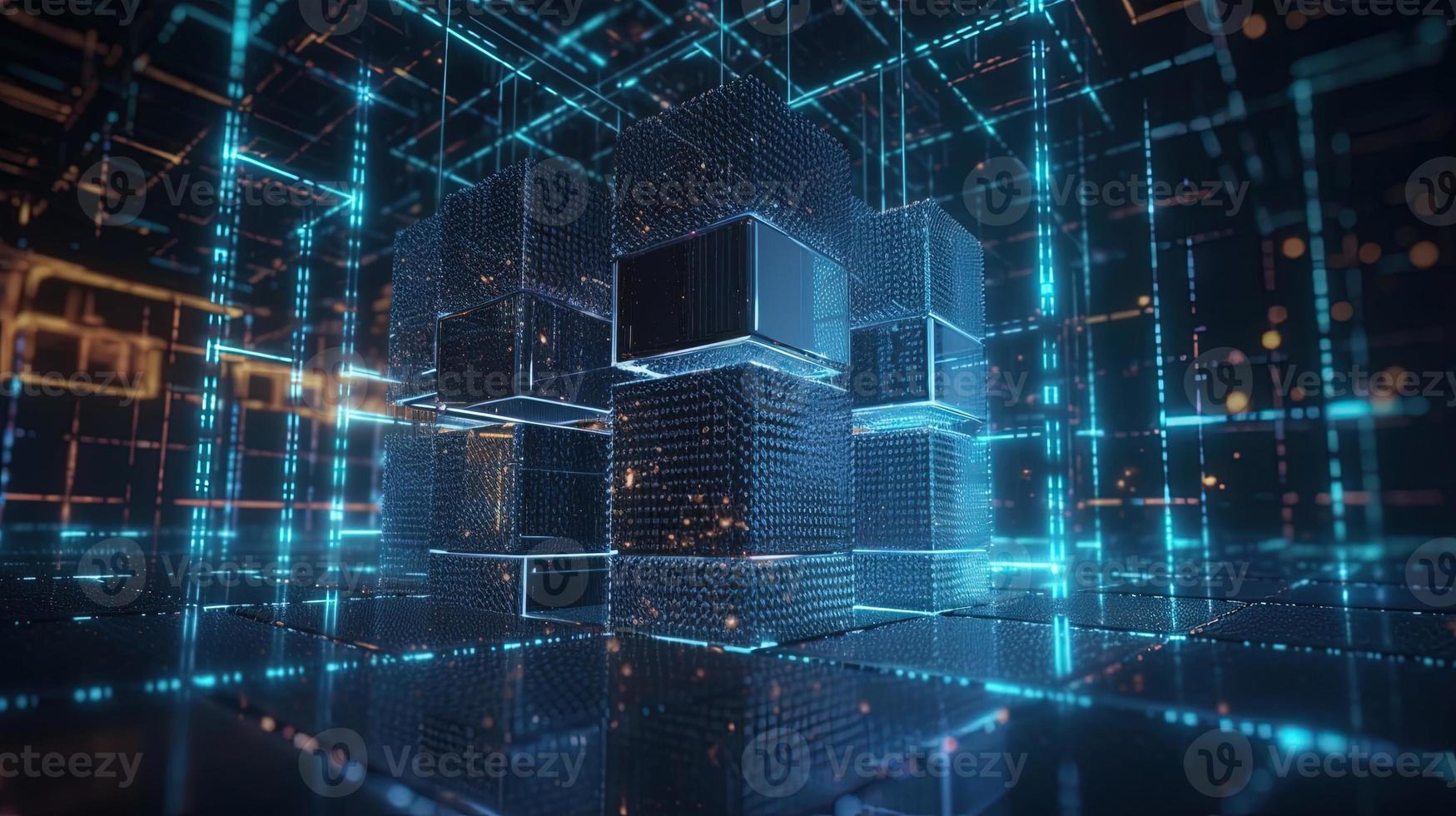 3d rendering of data storage concept. Computer generated abstract background,Digital data storage concept photo