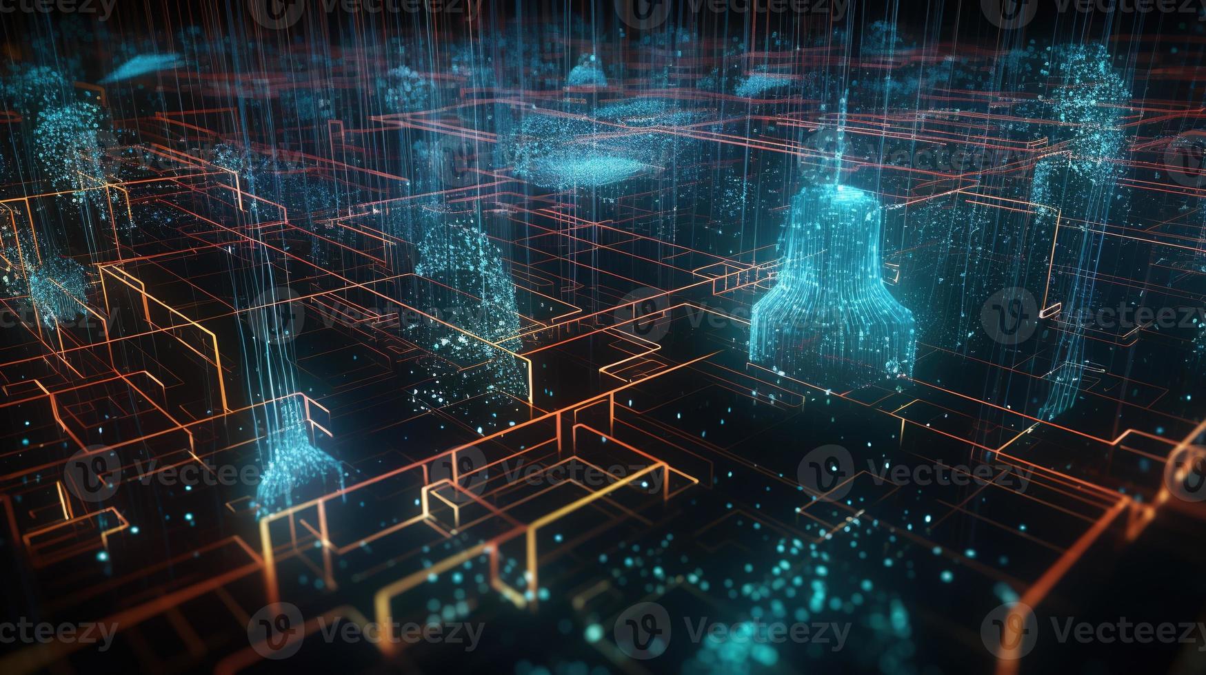 3d rendering of data storage concept. Computer generated abstract background,Digital data storage concept photo