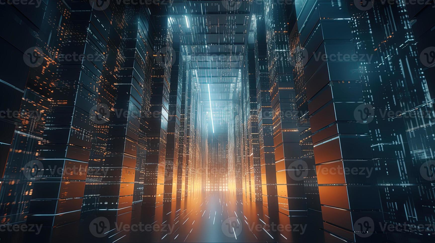 3d rendering of data storage concept. Computer generated abstract background,Digital data storage concept photo