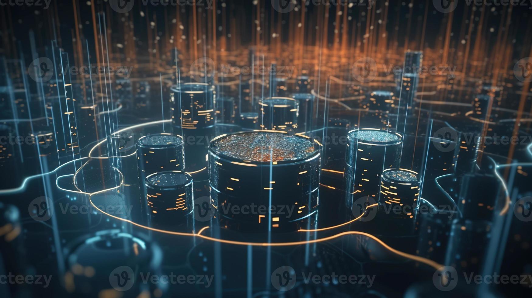 3d rendering of data storage concept. Computer generated abstract background,Digital data storage concept photo