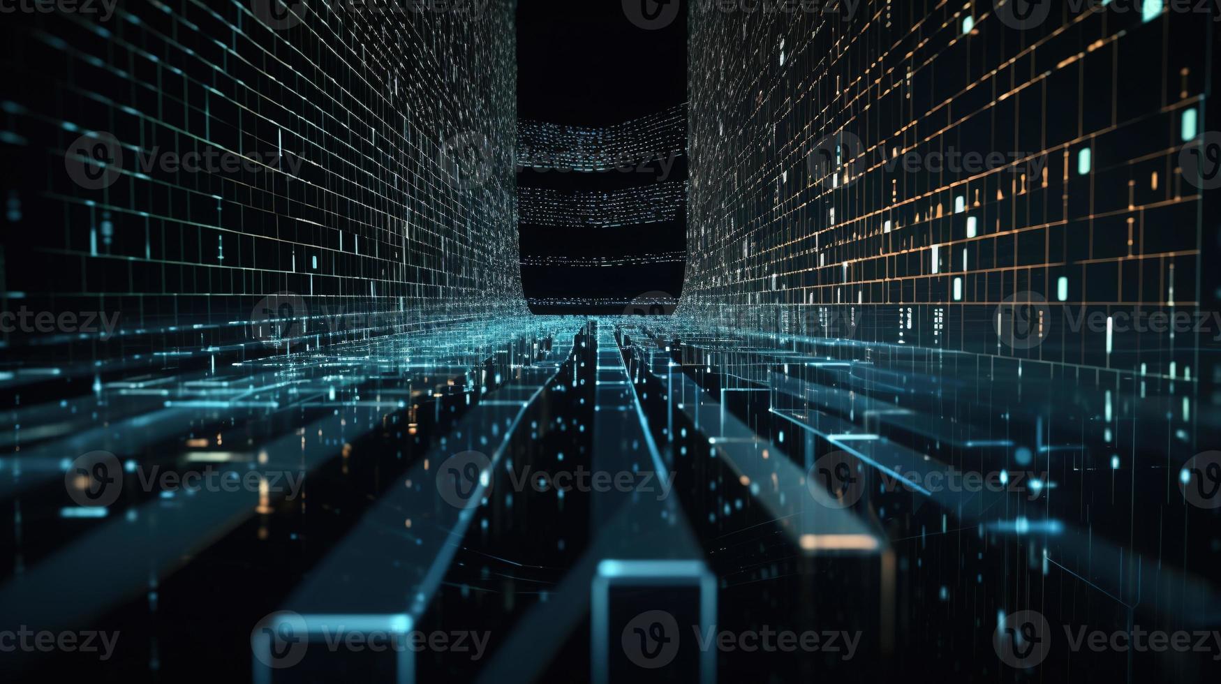 3d rendering of data storage concept. Computer generated abstract background,Digital data storage concept photo