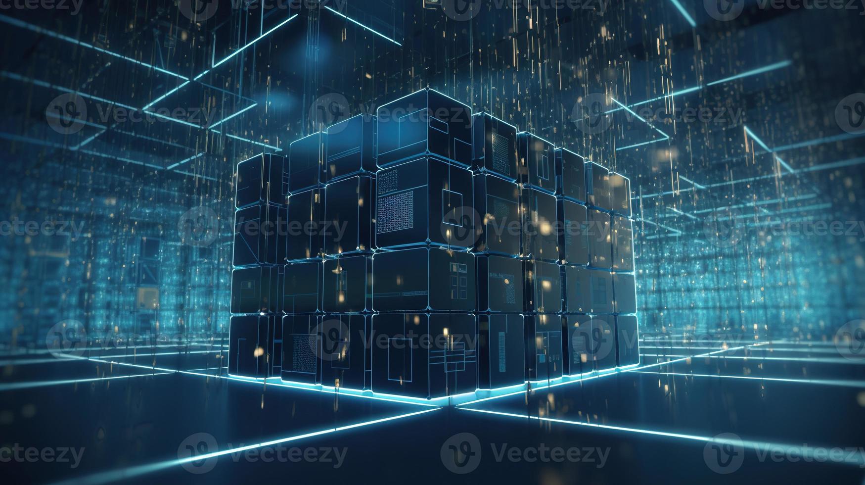 3d rendering of data storage concept. Computer generated abstract background,Digital data storage concept photo