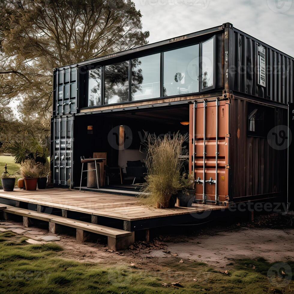 modern-metal-building-made-from-shipping-containers-and-in-forest-and