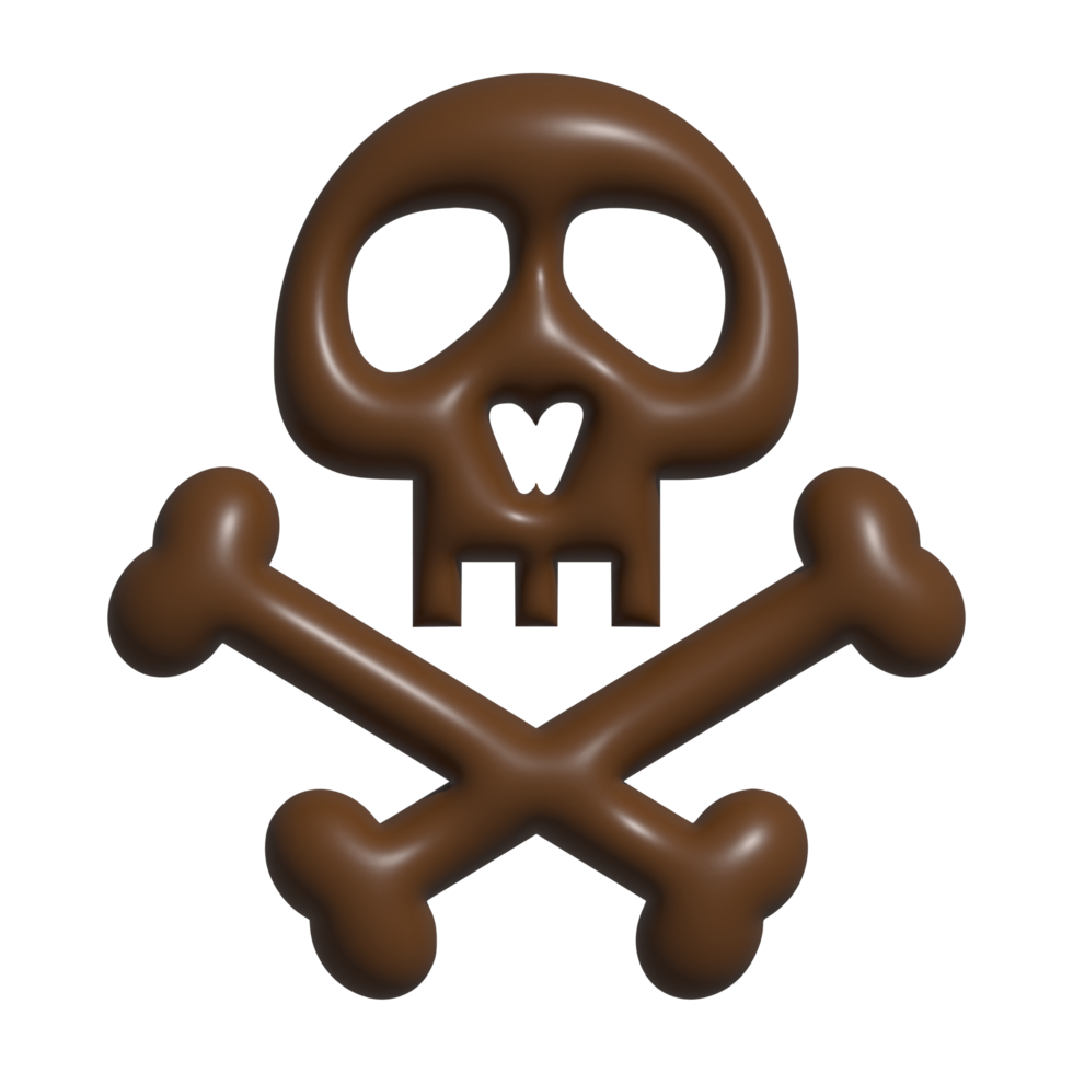 3d icon of skull bone png