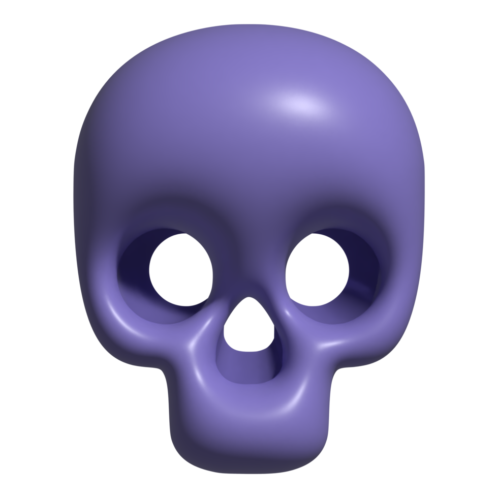 3d icono de cráneo hueso png