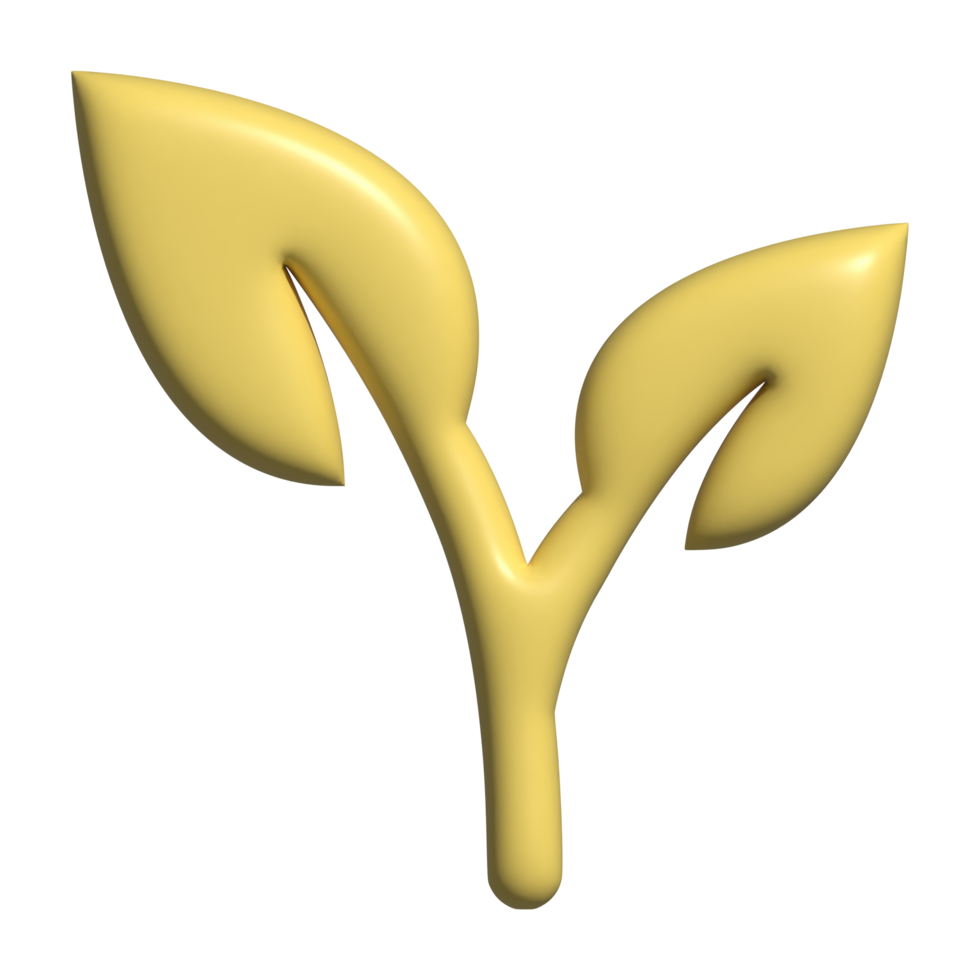 3d icon of leaf png