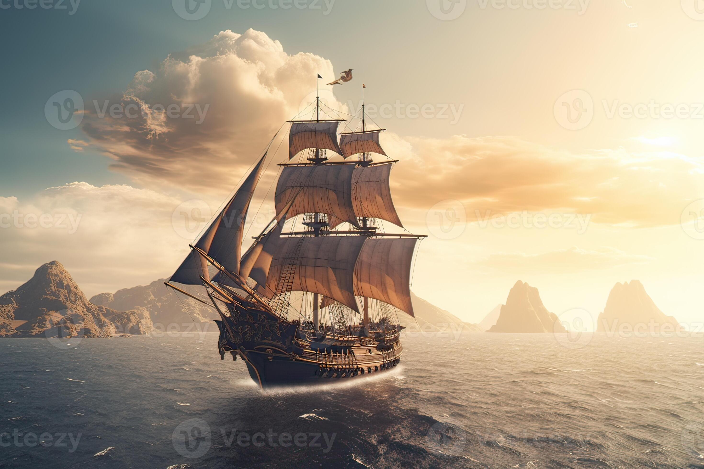 Pirate Ship Front Stock Illustrations – 298 Pirate Ship Front