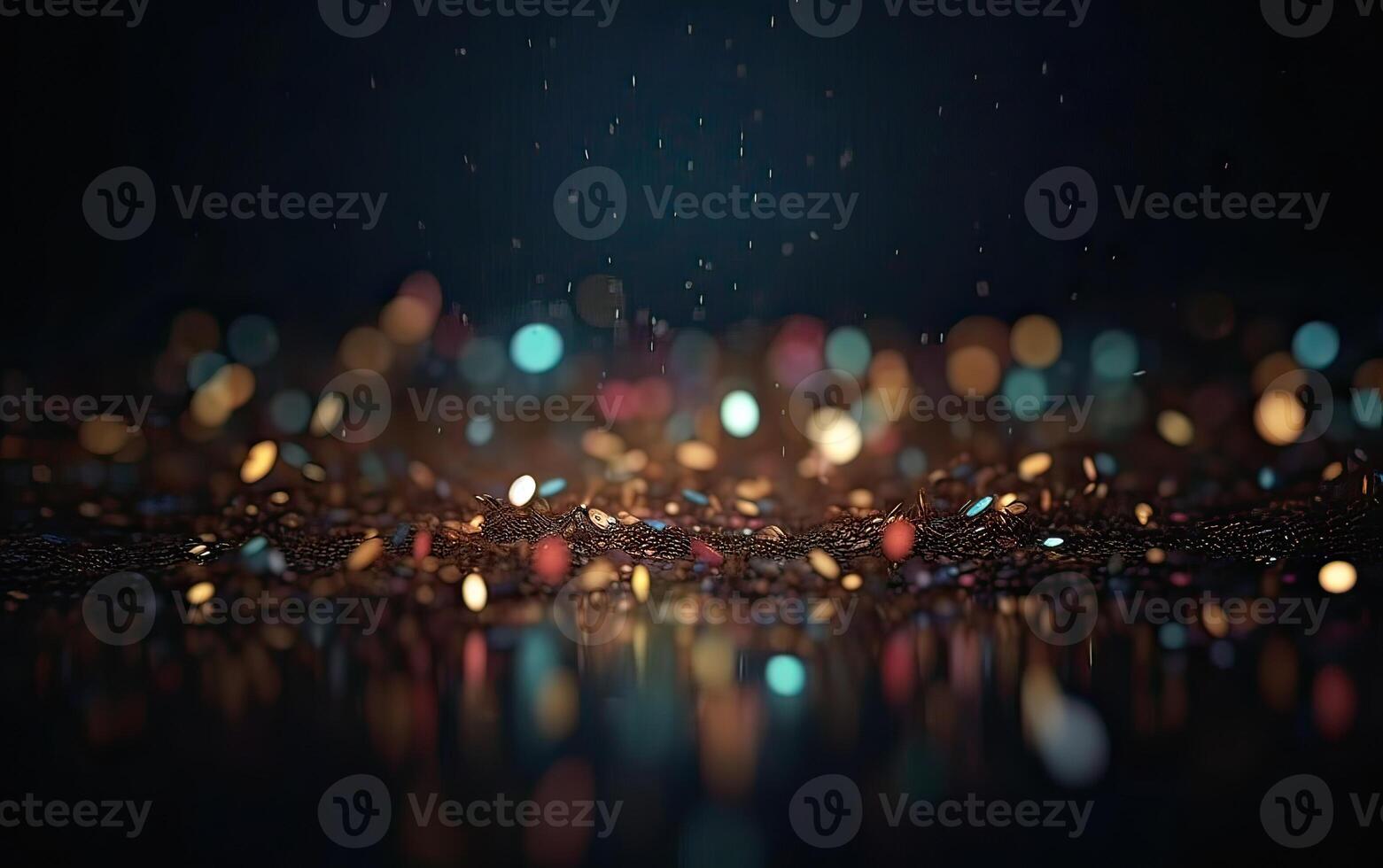 glittering shine bulbs lights background blur of Christmas wallpaper decorations concept.holiday festival backdrop sparkle circle lit celebrations display. . photo