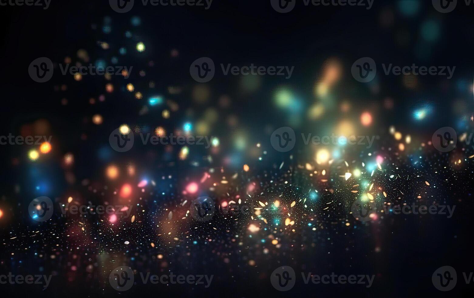 glittering shine bulbs lights background blur of Christmas wallpaper decorations concept.holiday festival backdrop sparkle circle lit celebrations display. . photo
