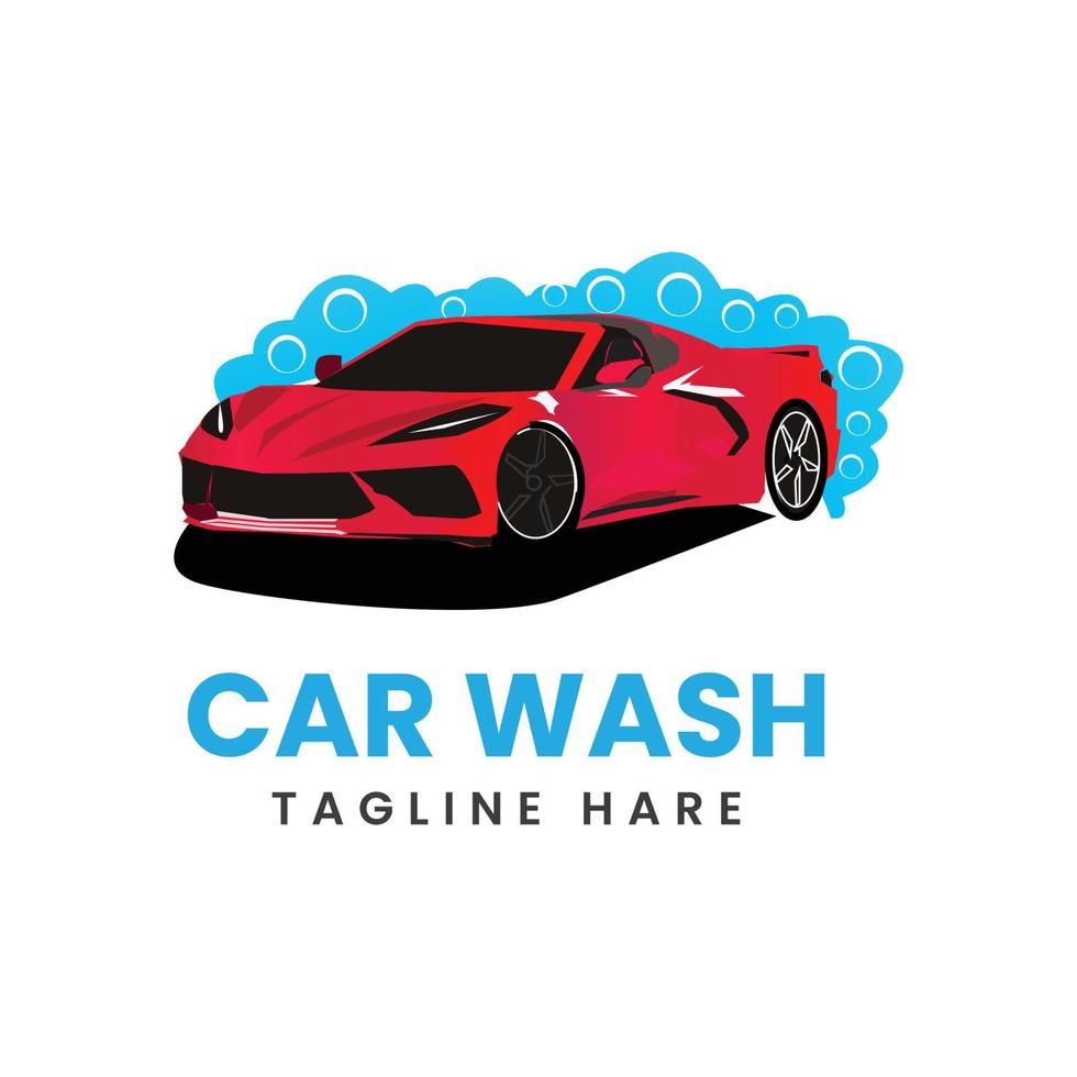 rojo coche lavar logo diseño ilustración en blanco antecedentes. vector