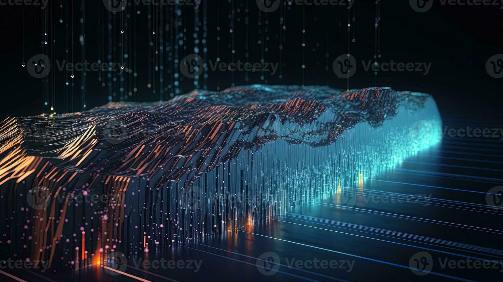 3d rendering of data storage concept. Computer generated abstract background,Digital data storage concept photo