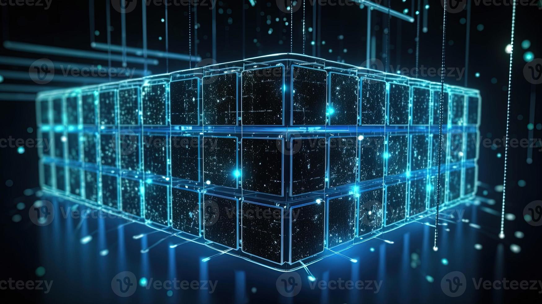 3d rendering of data storage concept. Computer generated abstract background,Digital data storage concept photo