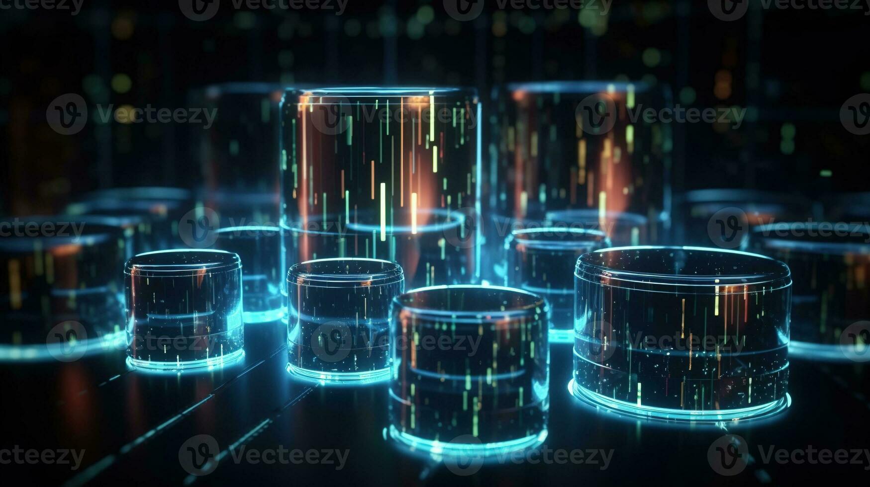 3d rendering of data storage concept. Computer generated abstract background,Digital data storage concept photo