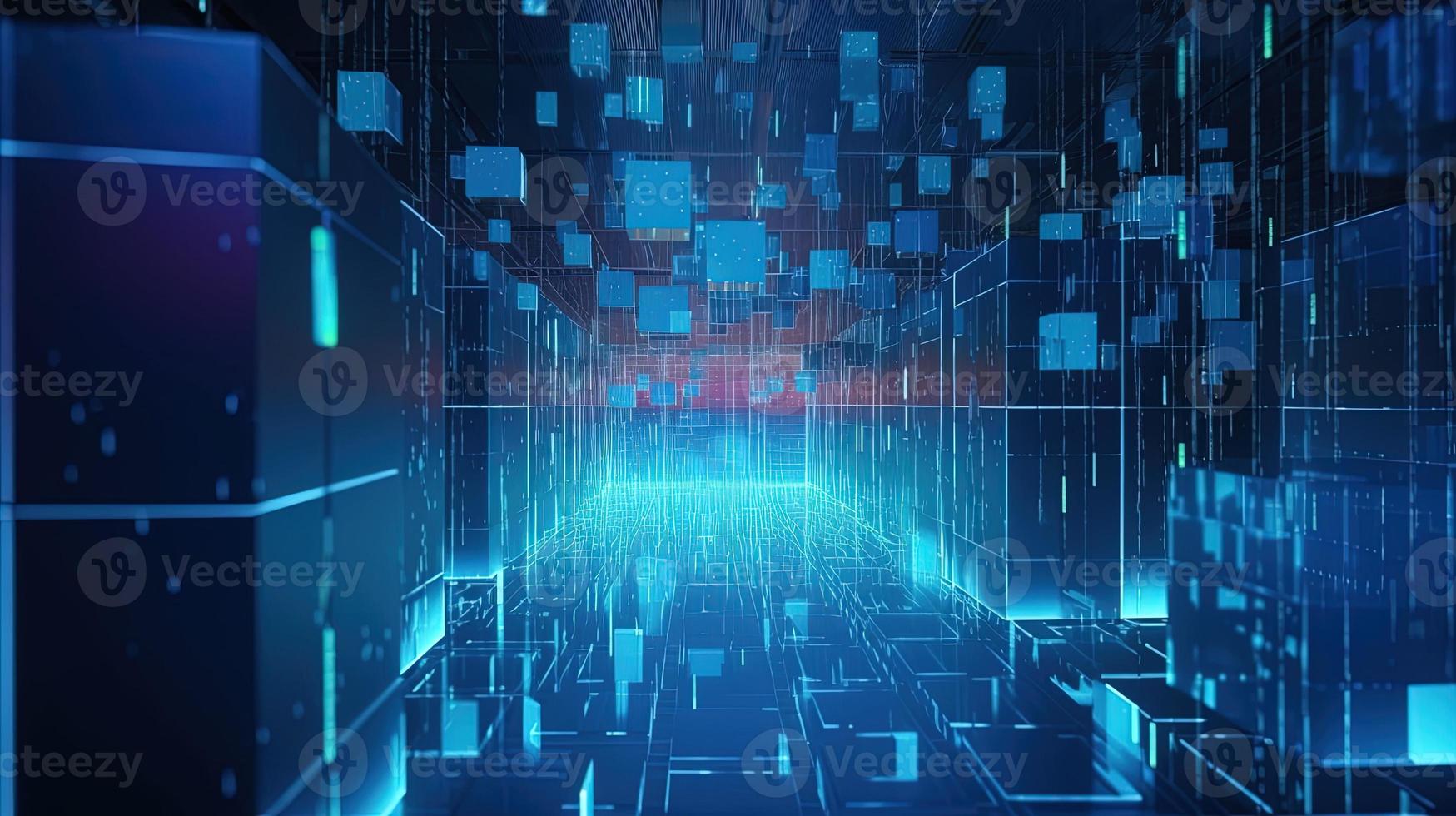 3d rendering of data storage concept. Computer generated abstract background,Digital data storage concept photo