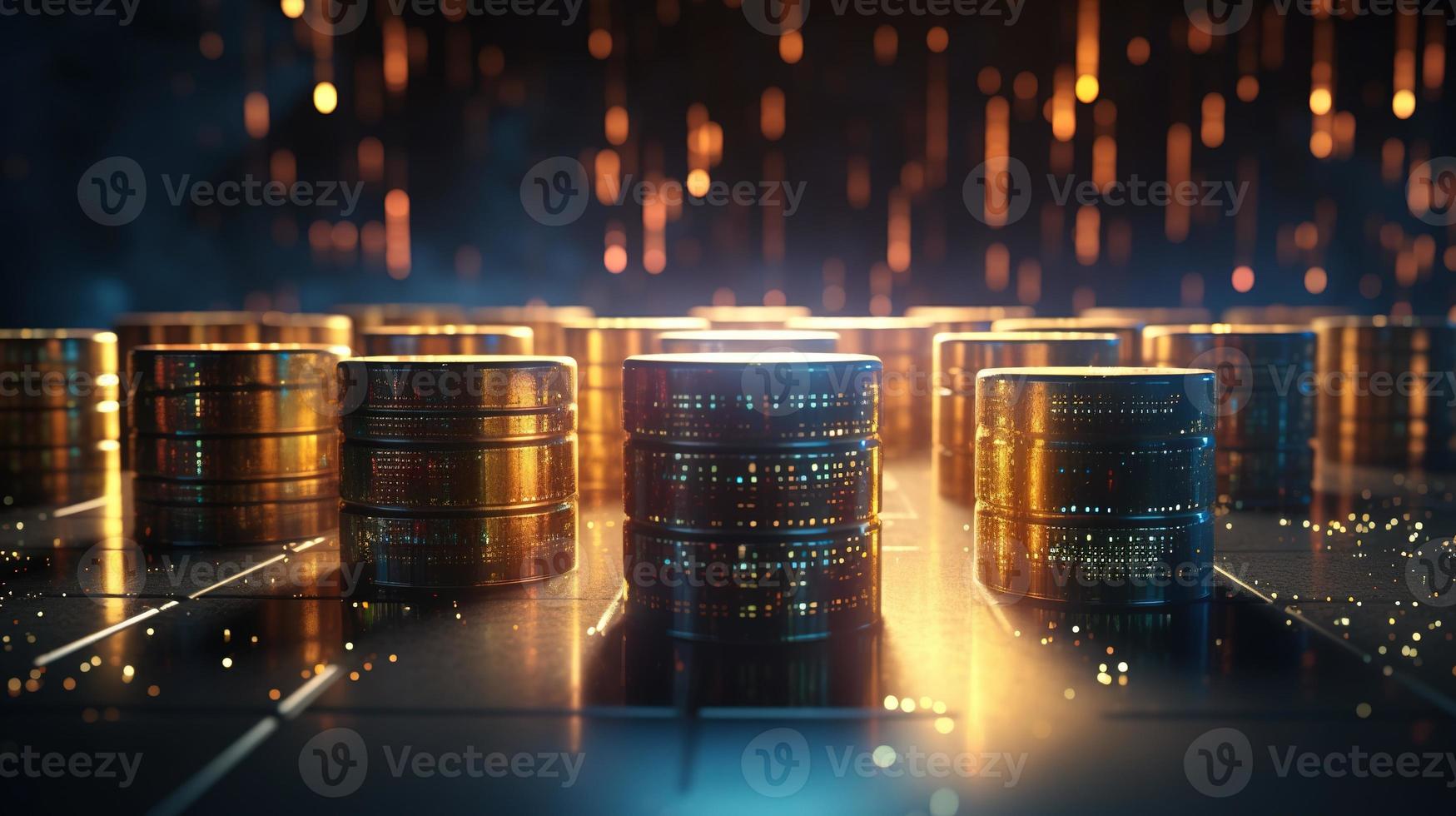 3d rendering of data storage concept. Computer generated abstract background,Digital data storage concept photo