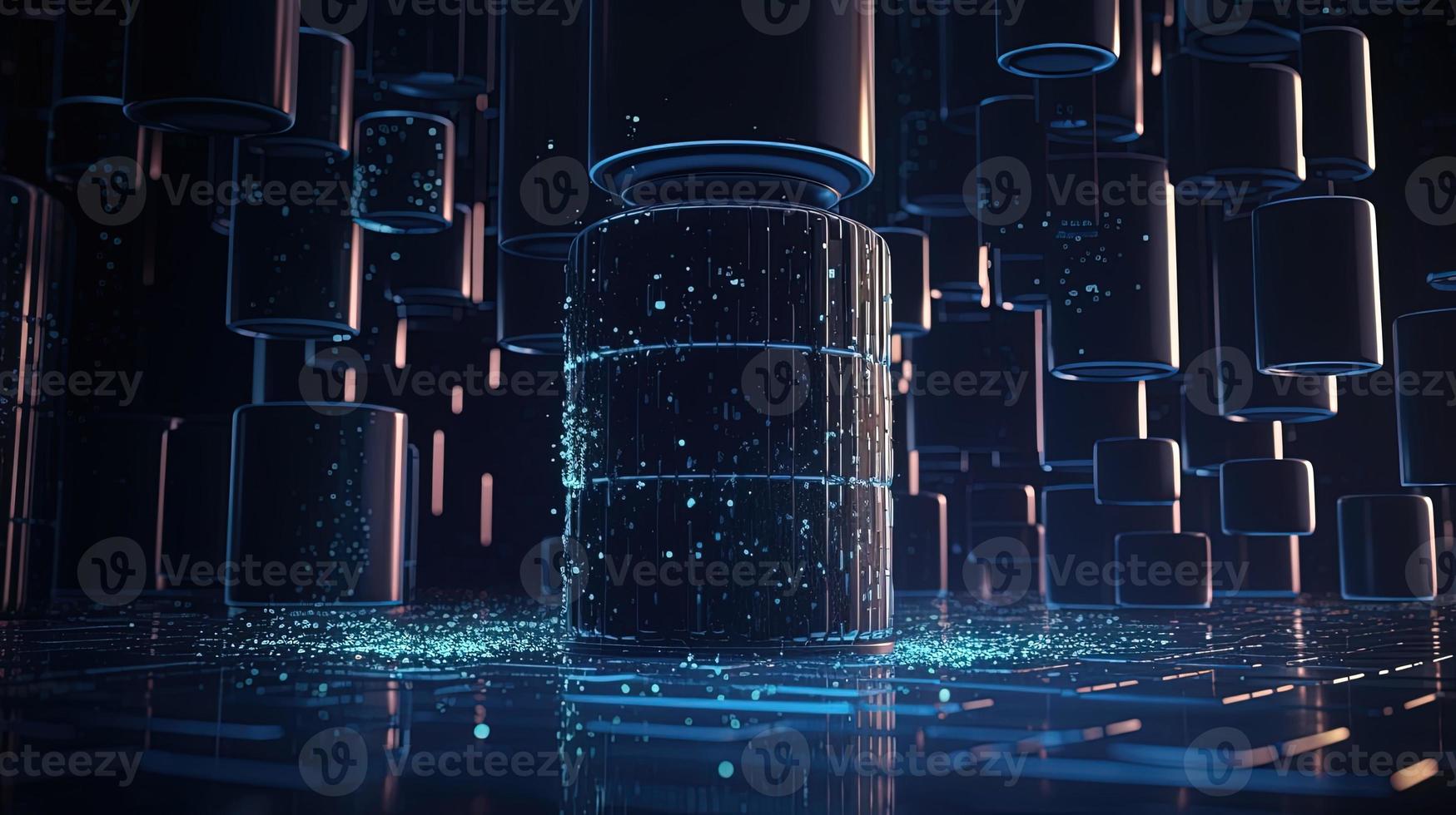 3d rendering of data storage concept. Computer generated abstract background,Digital data storage concept photo