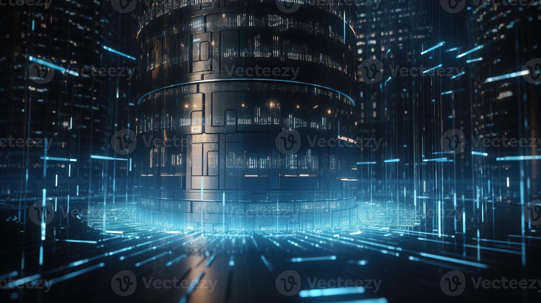 3d rendering of data storage concept. Computer generated abstract background,Digital data storage concept photo