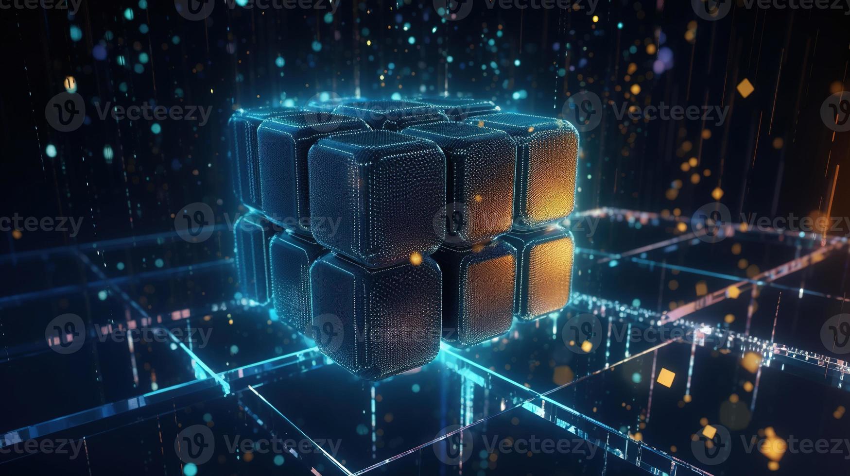 3d rendering of data storage concept. Computer generated abstract background,Digital data storage concept photo