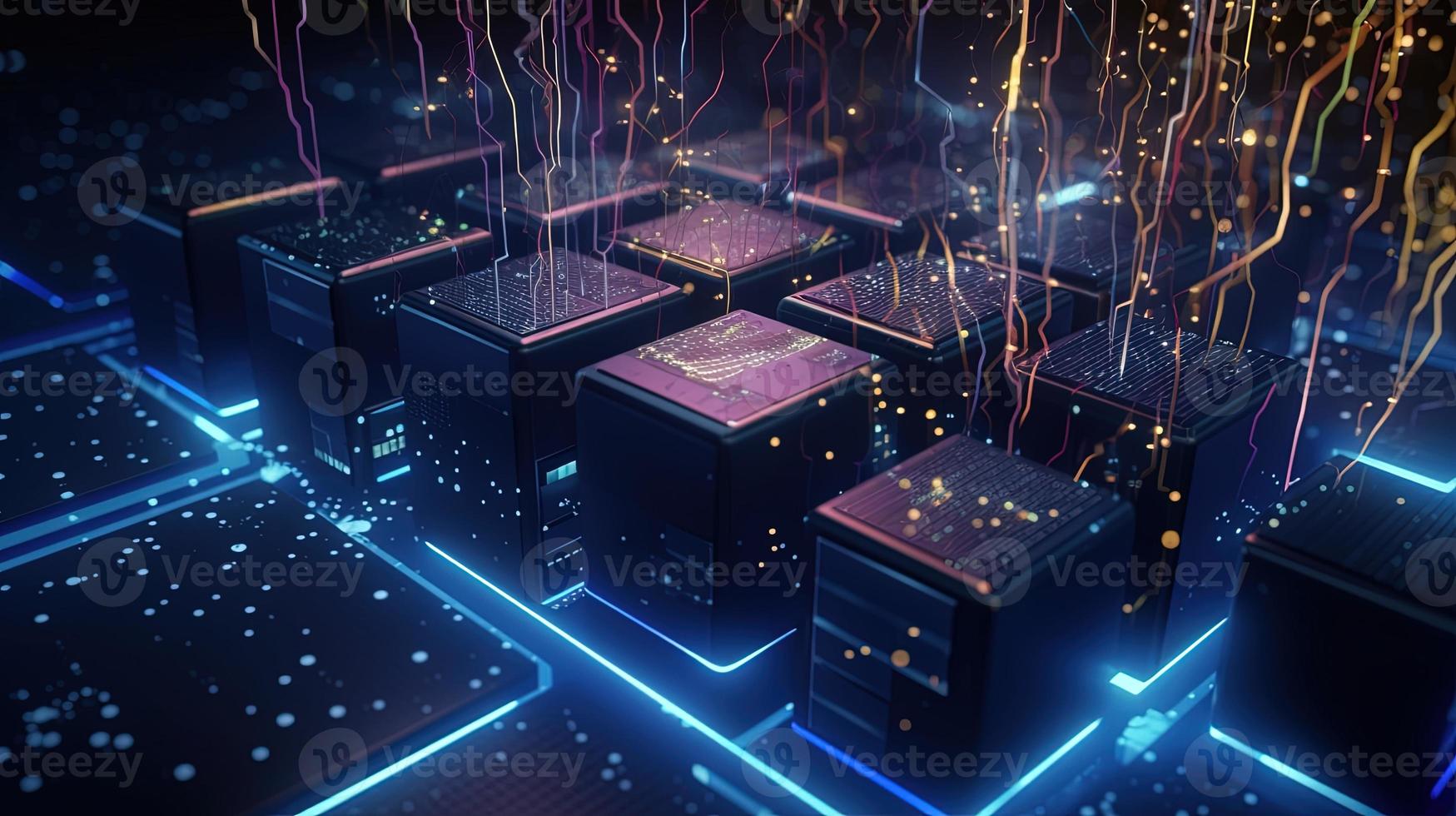 3d rendering of data storage concept. Computer generated abstract background,Digital data storage concept photo