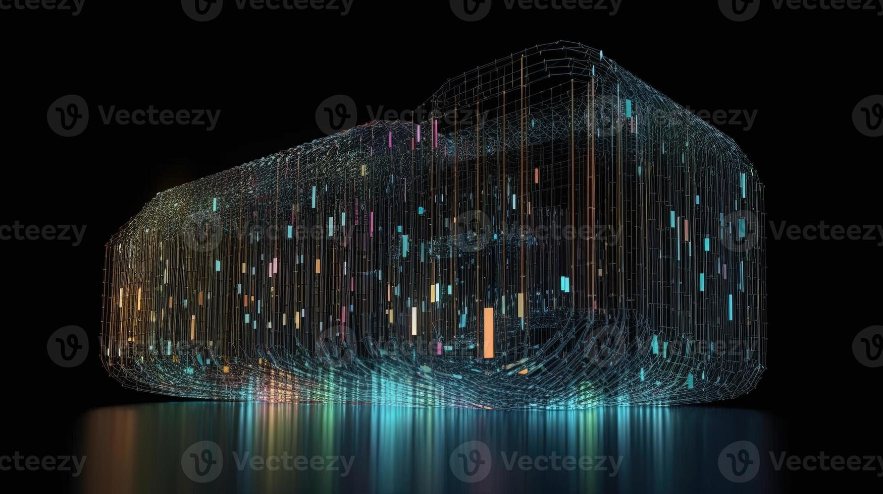 3d rendering of data storage concept. Computer generated abstract background,Digital data storage concept photo
