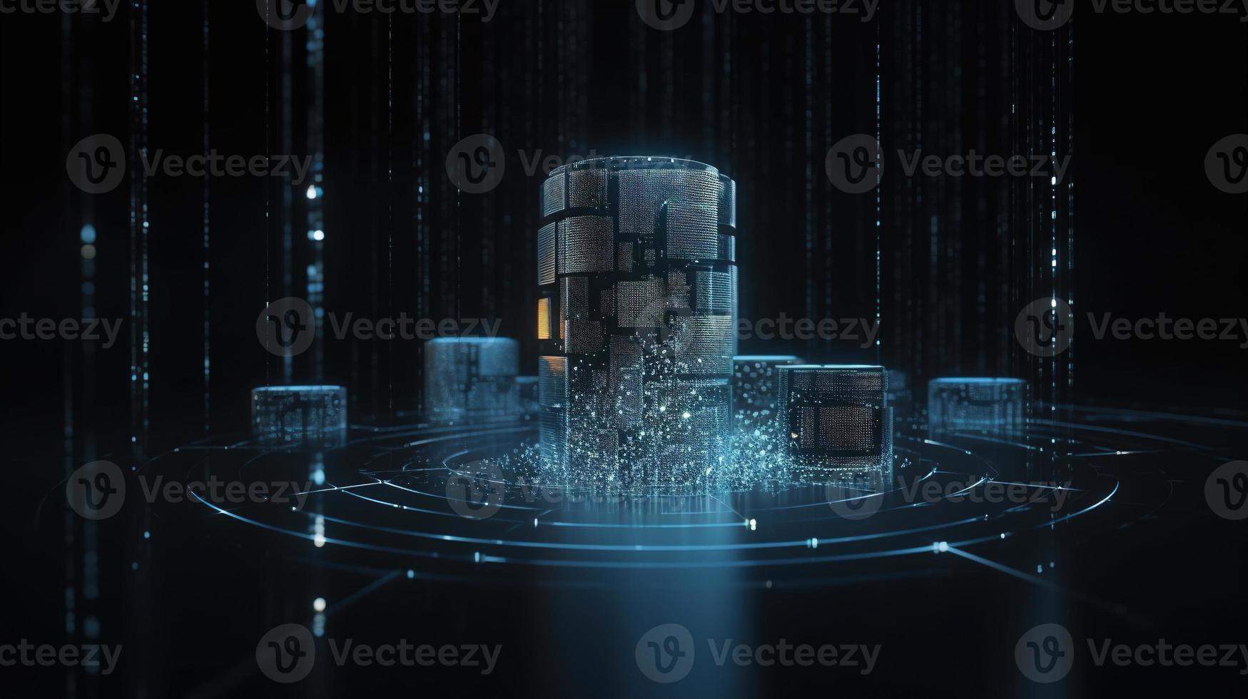 3d rendering of data storage concept. Computer generated abstract background,Digital data storage concept photo