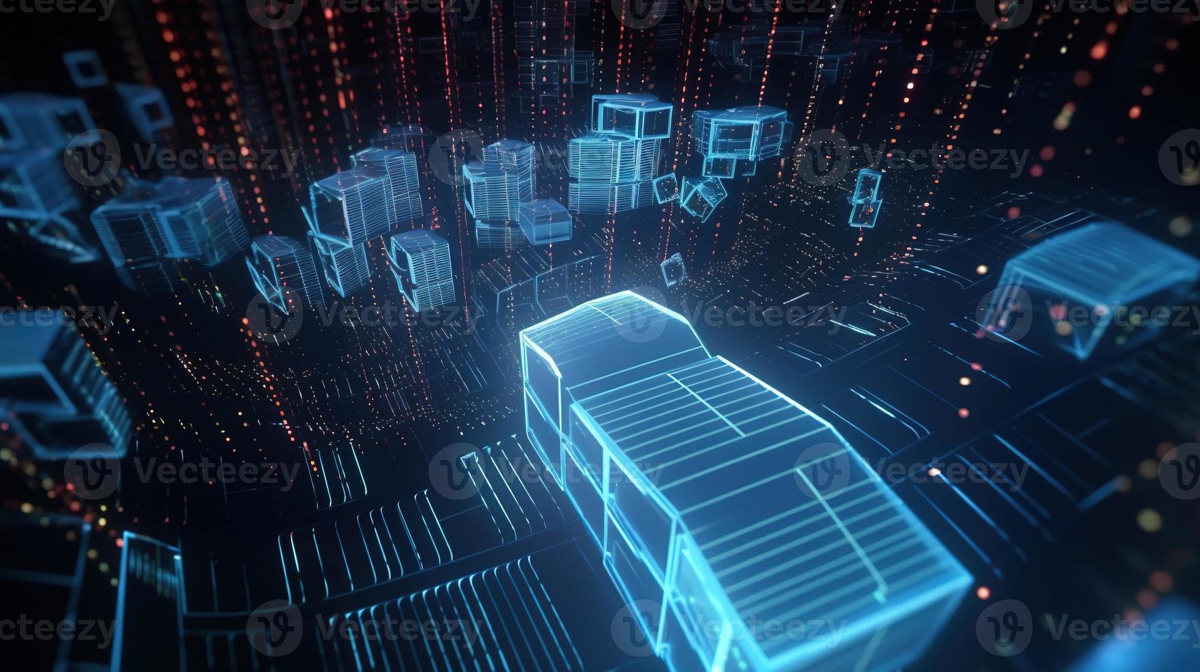 3d rendering of data storage concept. Computer generated abstract background,Digital data storage concept photo