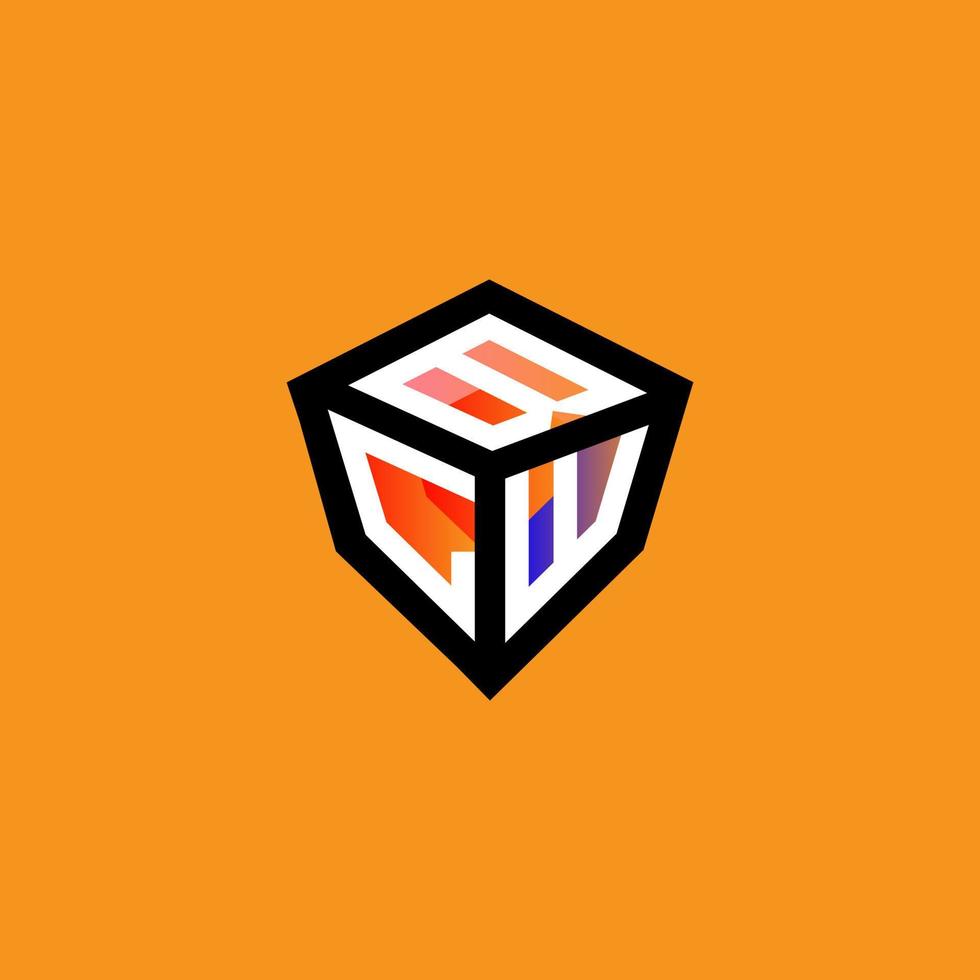 BLW letter logo creative design with vector graphic, BLW simple and modern logo.