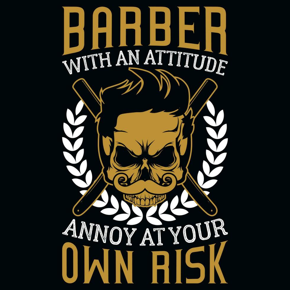 diseño de camiseta de barbero vector