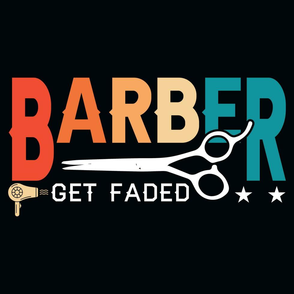 Barber tshirt design vector