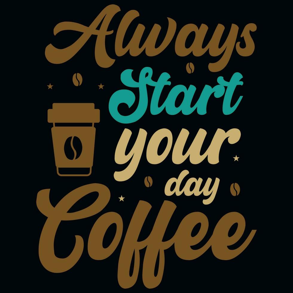 café bebida tipografía camiseta diseño vector