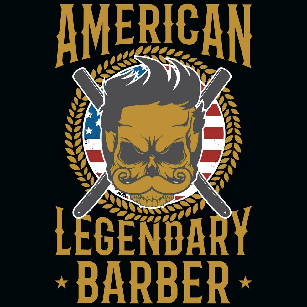 Barber tshirt design vector