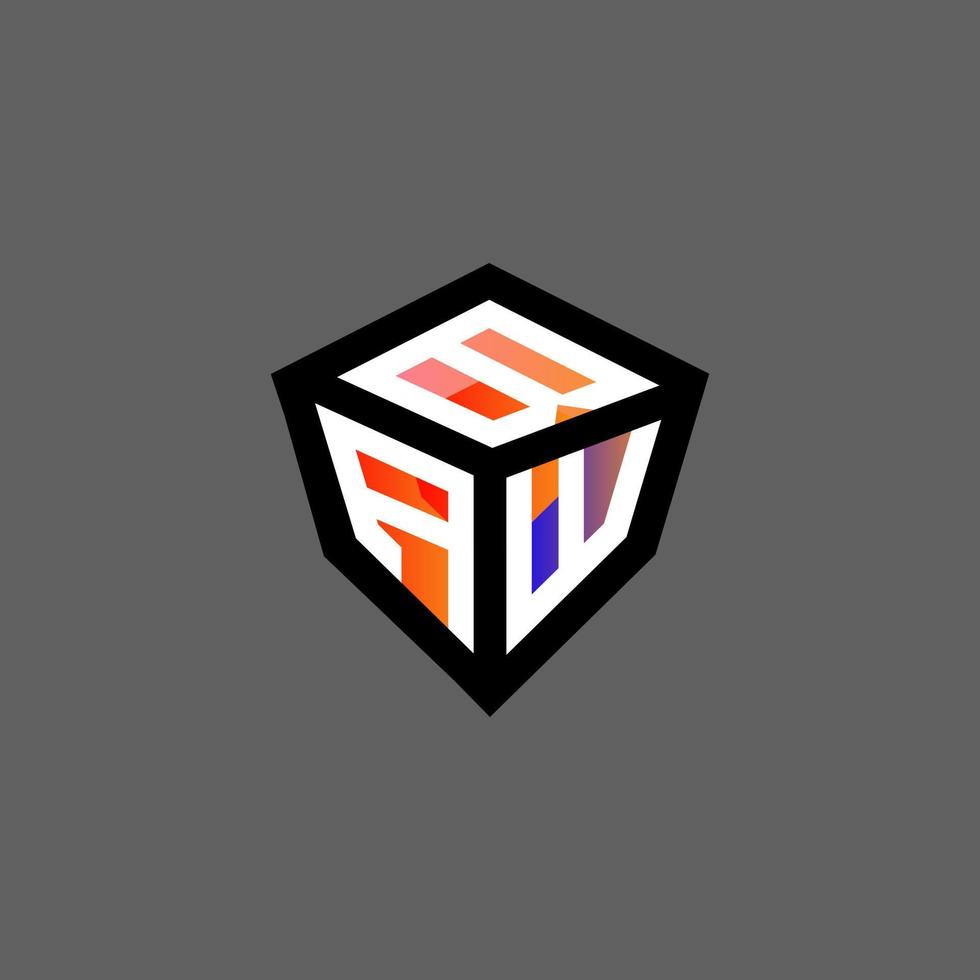BAW letter logo creative design with vector graphic, BAW simple and modern logo.