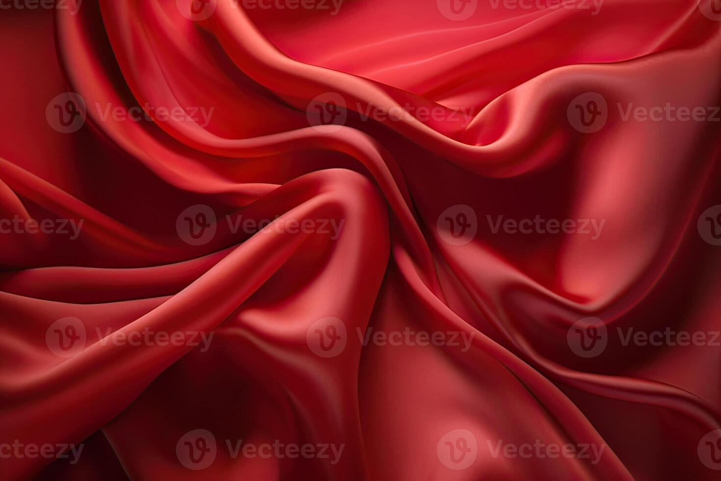 Close-up texture of natural red or pink fabric or cloth in same color. Fabric texture of natural cotton, silk or wool, or linen textile material. Red canvas background. . photo