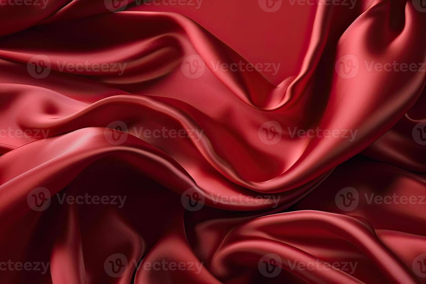 Close-up texture of natural red or pink fabric or cloth in same color. Fabric texture of natural cotton, silk or wool, or linen textile material. Red canvas background. . photo