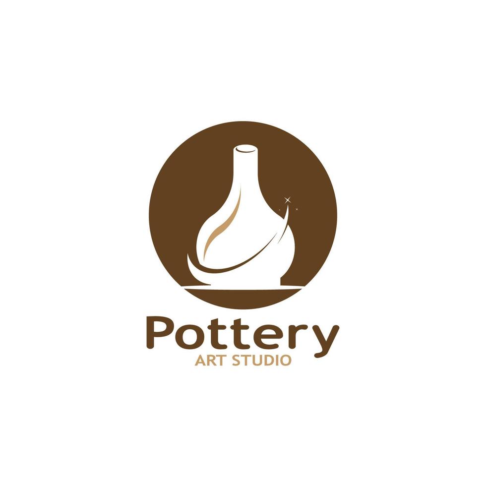 Pottery Art Studio Logo Vector Template Illustration