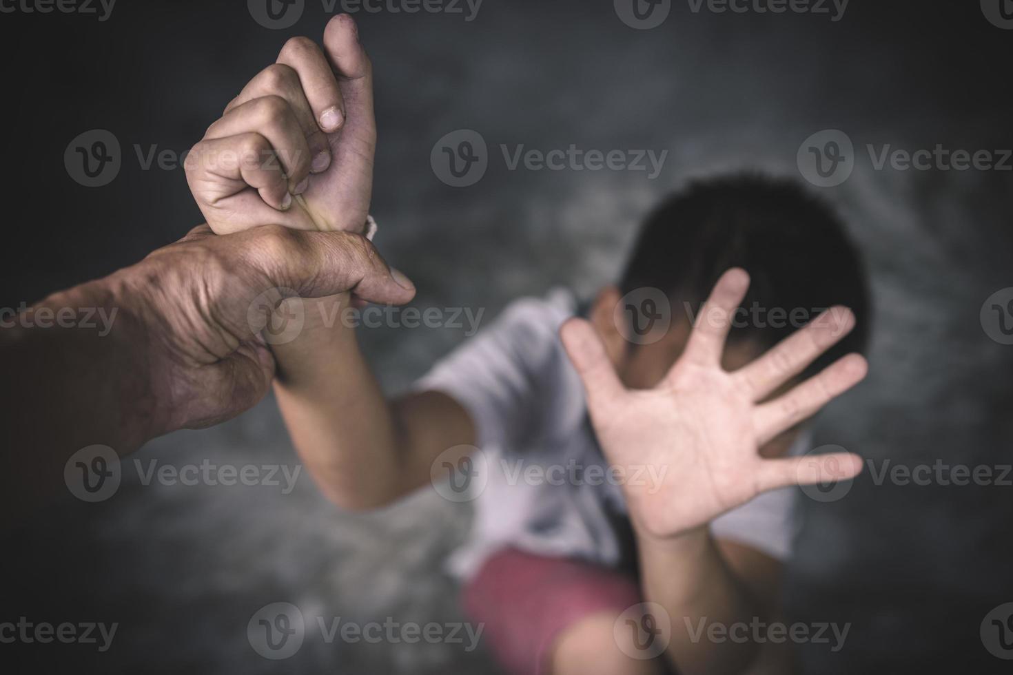 Stop abusing violence, Children violence and abused concept photo
