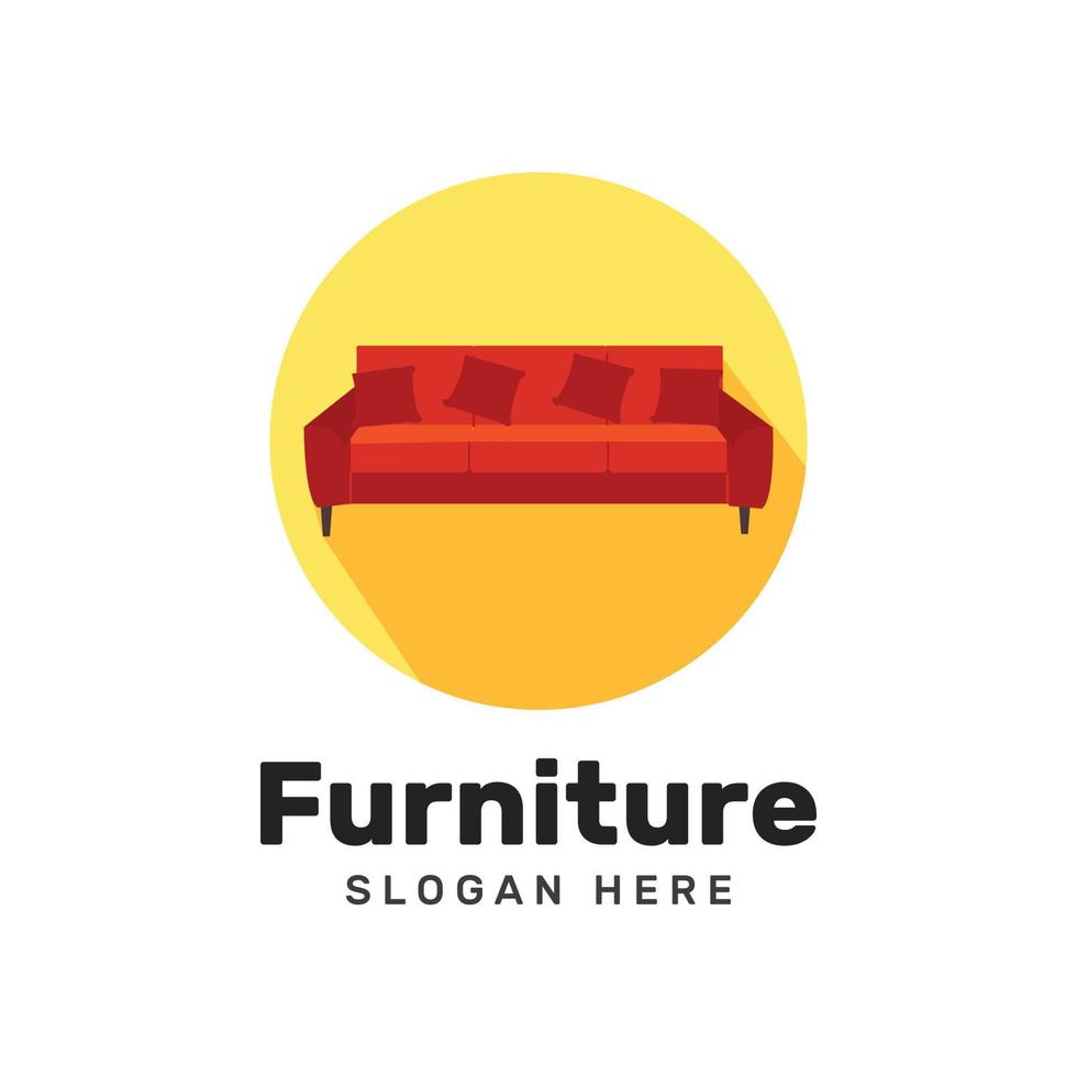 Elegant furniture logo design on white background. vector