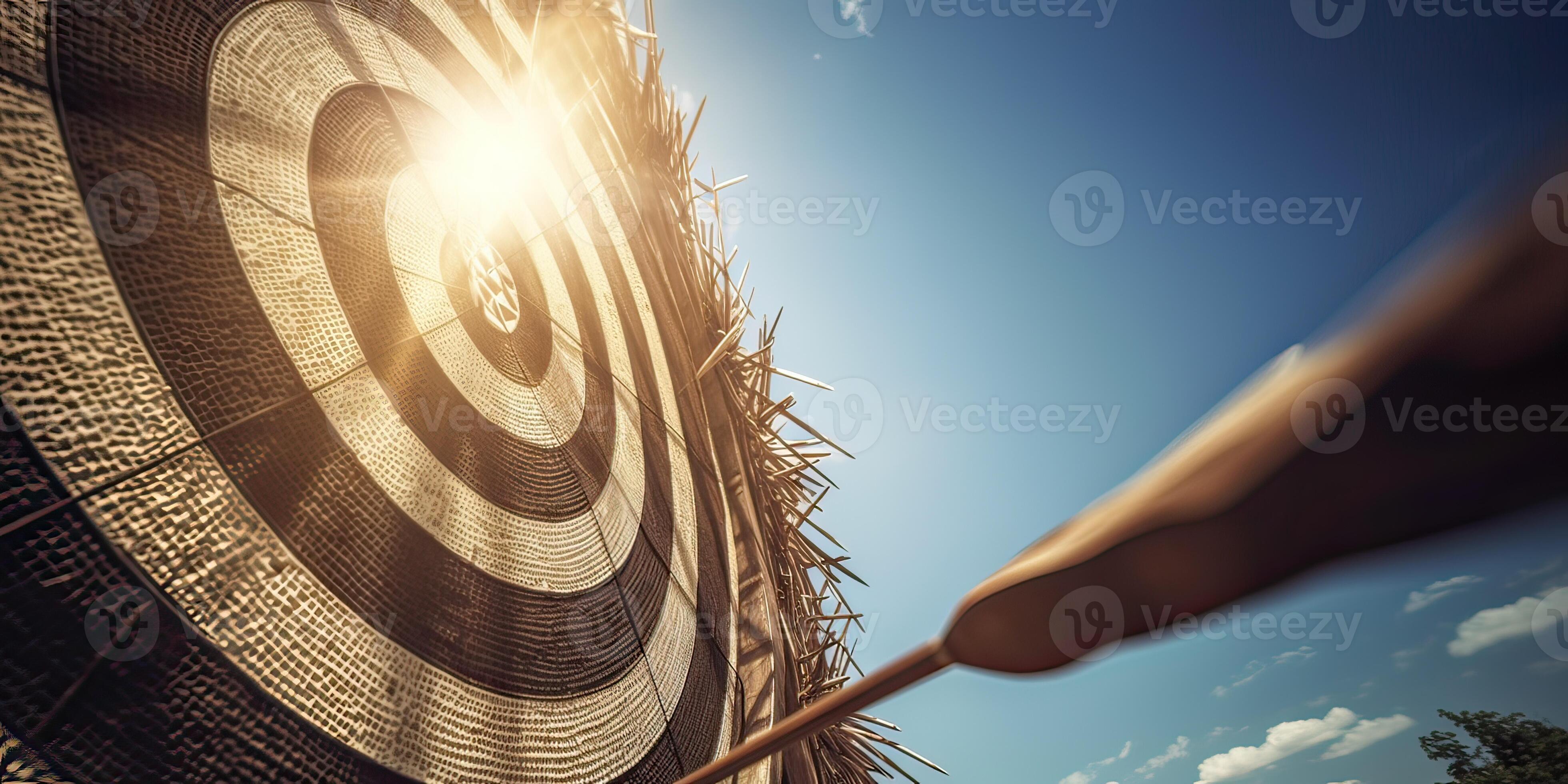 alto éxito concepto un rojo dardo flecha objetivos a el objetivo en el