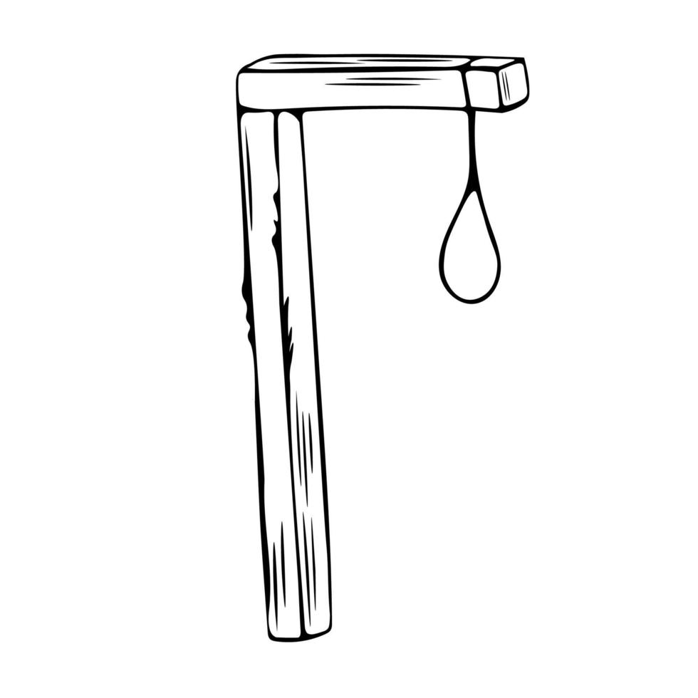Hand-drawn wooden gallows with doodle loop vector illustration