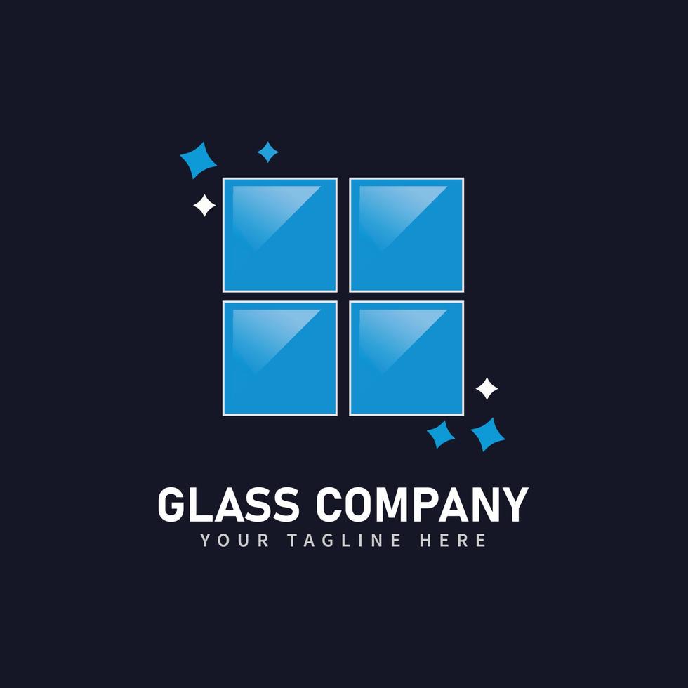 Gradient glass company logo design vector template.