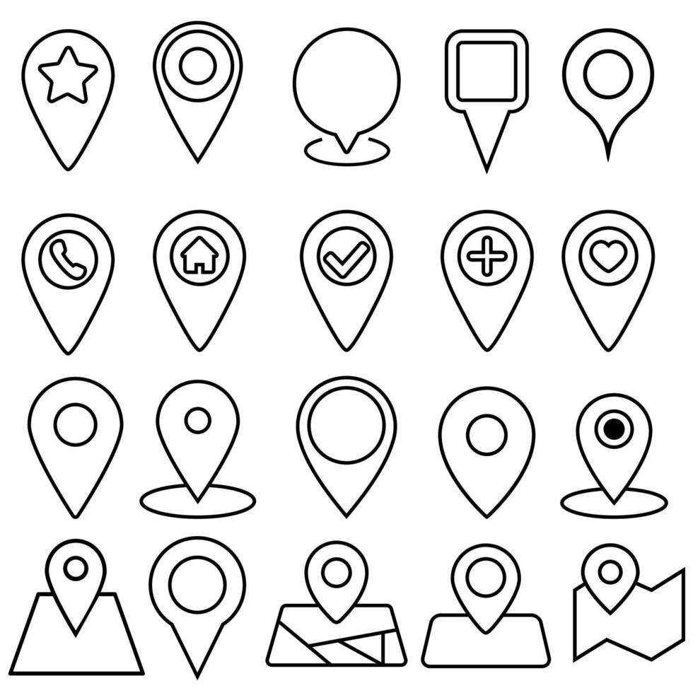 Map Pin vector icon set. pointer illustration sign collection