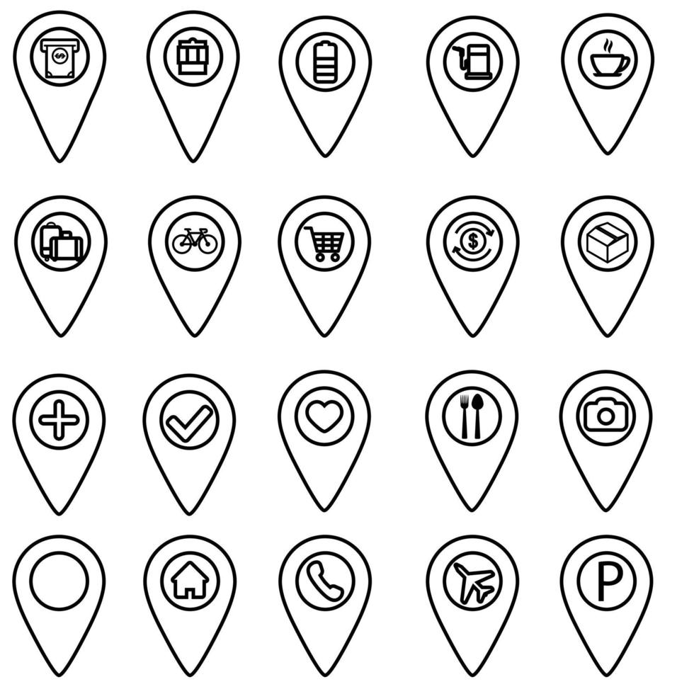 Map Pin vector icon set. pointer illustration sign collection. Navigation symbol.