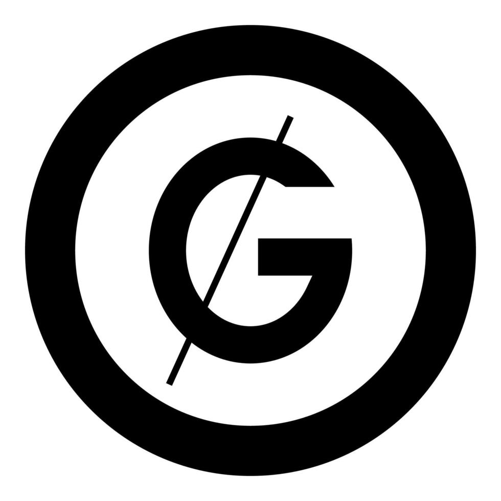 guaraní pigmeo firmar paraguay moneda símbolo paraguayo icono en circulo redondo negro color vector ilustración imagen sólido contorno estilo