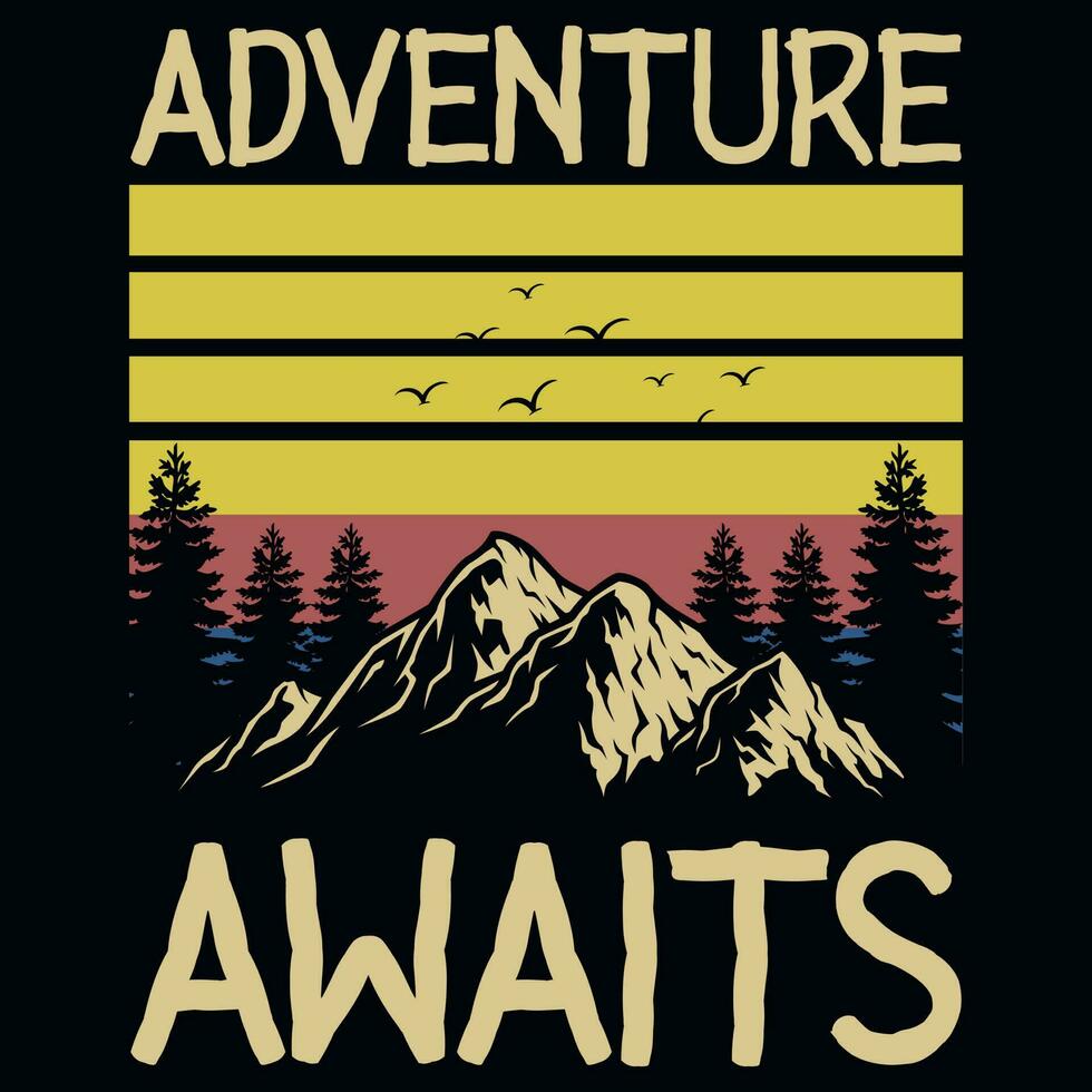 Mountain adventure graphics tshirt design vector