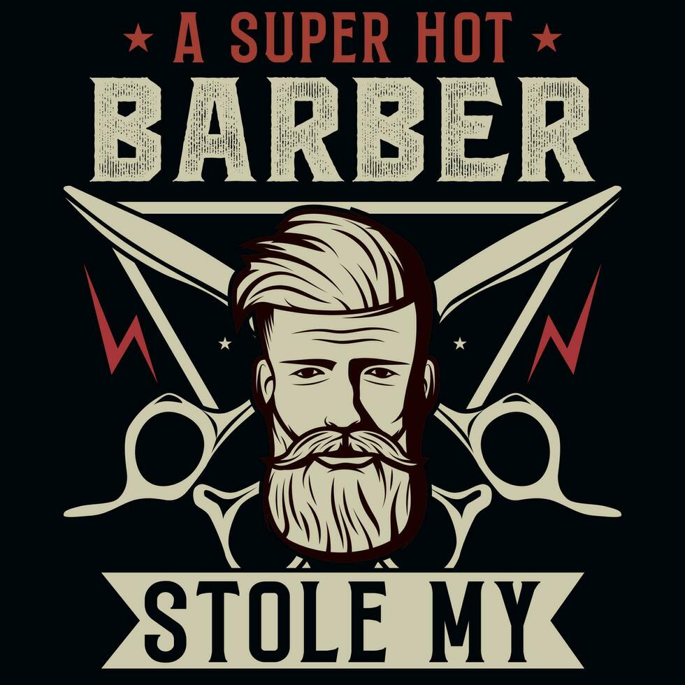 Barber graphics tshirt design vector