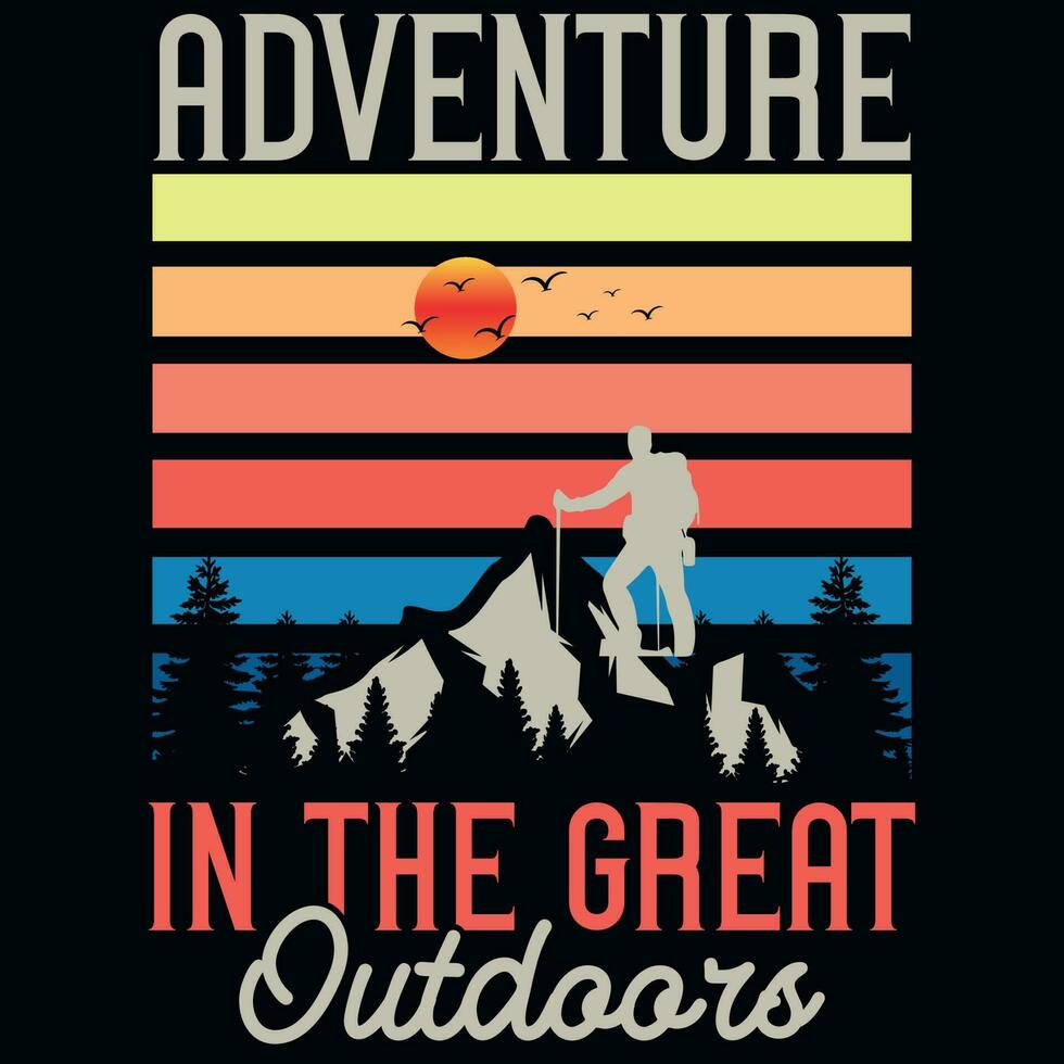 Mountain hiking graphics tshirt design vector