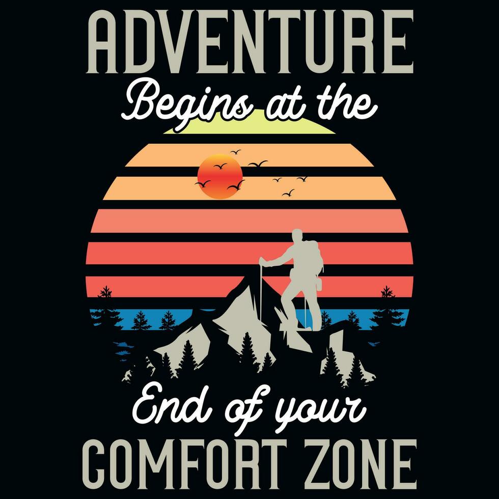 Mountain hiking graphics tshirt design vector