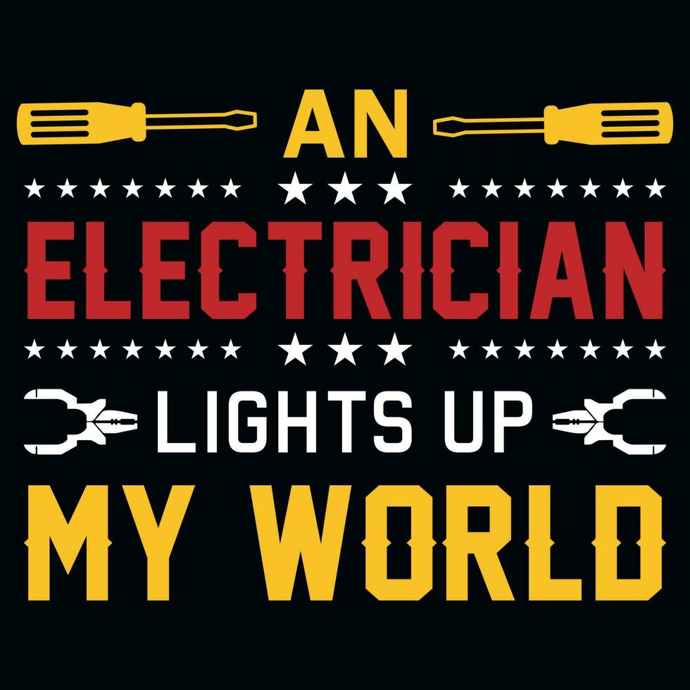 Electrician tshirt design vector