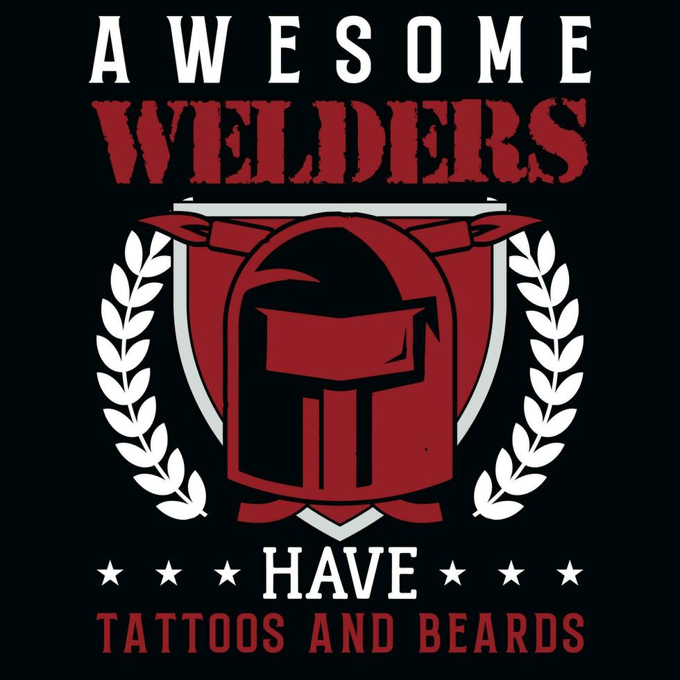 Welder graphics tshirt design vector